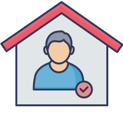 在宅確認を示す家と人のアイコン