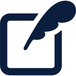 枠と羽根ペンのアイコン